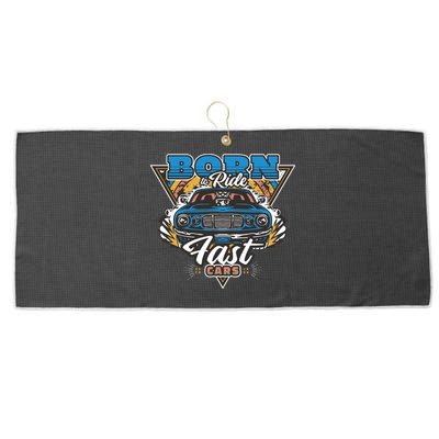 Born To Ride Fast Cars Large Microfiber Waffle Golf Towel