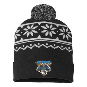 Born To Ride Fast Cars USA-Made Snowflake Beanie