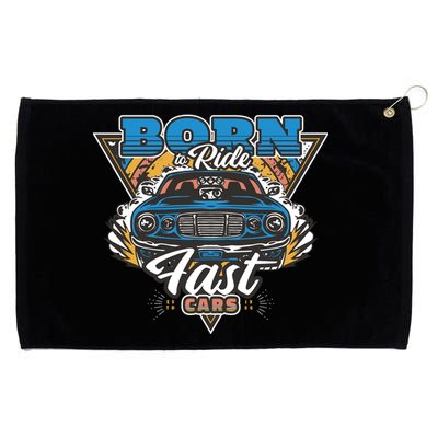 Born To Ride Fast Cars Grommeted Golf Towel