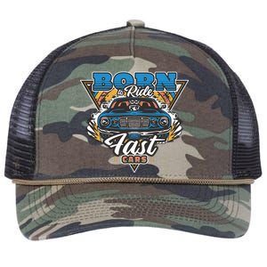 Born To Ride Fast Cars Retro Rope Trucker Hat Cap