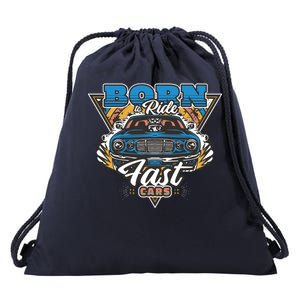 Born To Ride Fast Cars Drawstring Bag