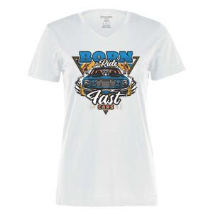 Born To Ride Fast Cars Women's Momentum V-Neck T-Shirt