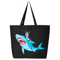 Boston Terrier Riding Shark 25L Jumbo Tote