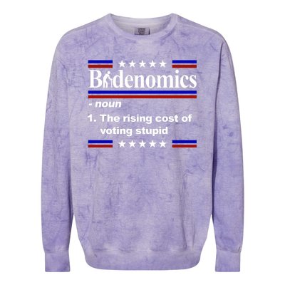 Bidenomics The Rising Cost Of Voting Stupid Funny Anti Joe Biden Colorblast Crewneck Sweatshirt