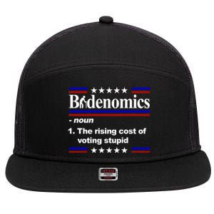 Bidenomics The Rising Cost Of Voting Stupid Funny Anti Joe Biden 7 Panel Mesh Trucker Snapback Hat