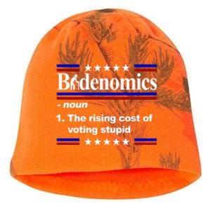 Bidenomics The Rising Cost Of Voting Stupid Funny Anti Joe Biden Kati - Camo Knit Beanie