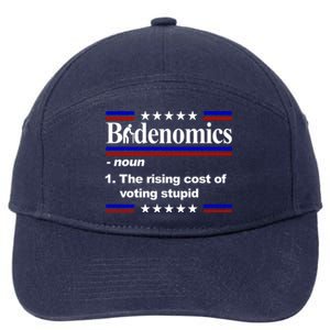 Bidenomics The Rising Cost Of Voting Stupid Funny Anti Joe Biden 7-Panel Snapback Hat