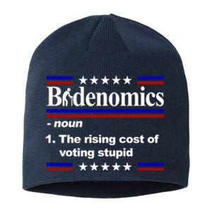 Bidenomics The Rising Cost Of Voting Stupid Funny Anti Joe Biden Sustainable Beanie