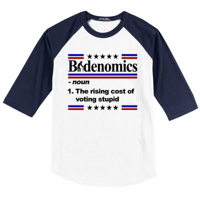 Bidenomics The Rising Cost Of Voting Stupid Funny Anti Joe Biden Baseball Sleeve Shirt