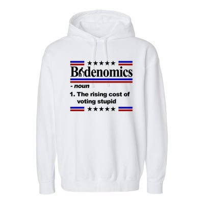 Bidenomics The Rising Cost Of Voting Stupid Funny Anti Joe Biden Garment-Dyed Fleece Hoodie