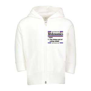 Bidenomics The Rising Cost Of Voting Stupid Funny Anti Joe Biden Toddler Zip Fleece Hoodie