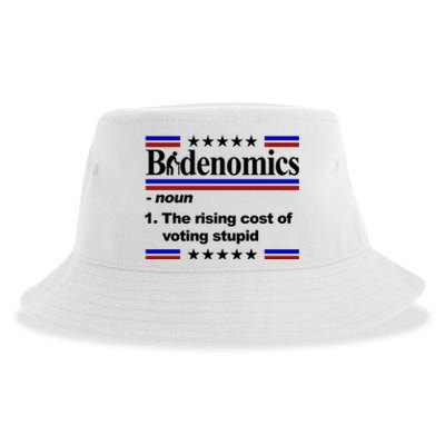 Bidenomics The Rising Cost Of Voting Stupid Funny Anti Joe Biden Sustainable Bucket Hat