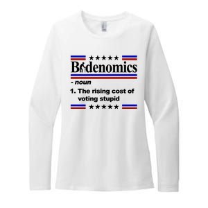 Bidenomics The Rising Cost Of Voting Stupid Funny Anti Joe Biden Womens CVC Long Sleeve Shirt