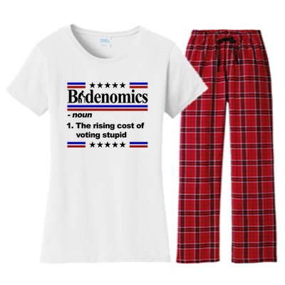 Bidenomics The Rising Cost Of Voting Stupid Funny Anti Joe Biden Women's Flannel Pajama Set