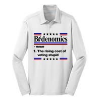 Bidenomics The Rising Cost Of Voting Stupid Funny Anti Joe Biden Silk Touch Performance Long Sleeve Polo