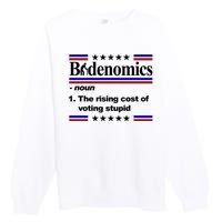 Bidenomics The Rising Cost Of Voting Stupid Funny Anti Joe Biden Premium Crewneck Sweatshirt