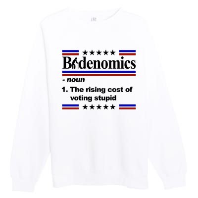 Bidenomics The Rising Cost Of Voting Stupid Funny Anti Joe Biden Premium Crewneck Sweatshirt