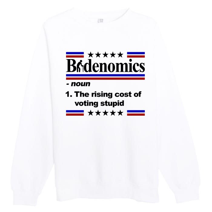 Bidenomics The Rising Cost Of Voting Stupid Funny Anti Joe Biden Premium Crewneck Sweatshirt