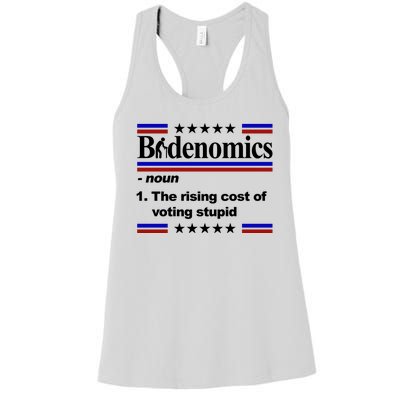 Bidenomics The Rising Cost Of Voting Stupid Funny Anti Joe Biden Women's Racerback Tank