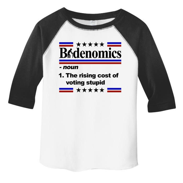 Bidenomics The Rising Cost Of Voting Stupid Funny Anti Joe Biden Toddler Fine Jersey T-Shirt