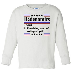 Bidenomics The Rising Cost Of Voting Stupid Funny Anti Joe Biden Toddler Long Sleeve Shirt