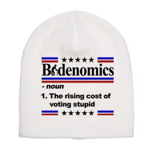 Bidenomics The Rising Cost Of Voting Stupid Funny Anti Joe Biden Short Acrylic Beanie