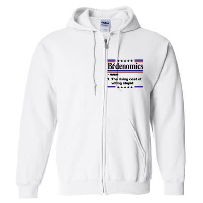 Bidenomics The Rising Cost Of Voting Stupid Funny Anti Joe Biden Full Zip Hoodie