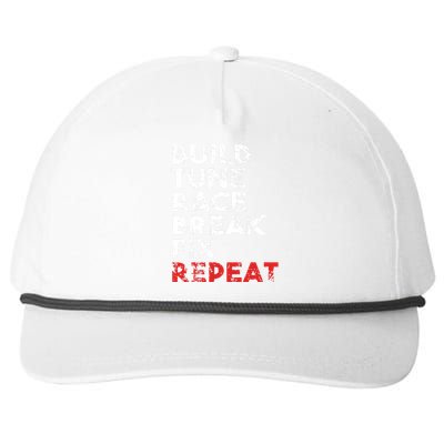 Build Tune Race Break Fix Repeat Men Car Snapback Five-Panel Rope Hat