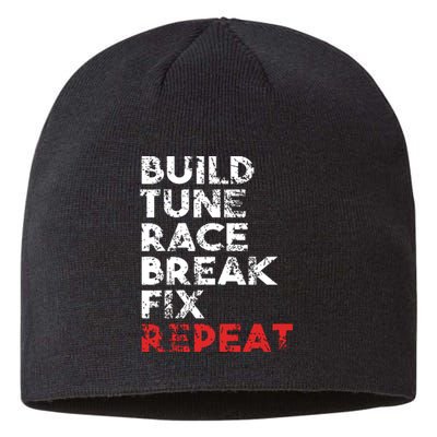 Build Tune Race Break Fix Repeat Men Car Sustainable Beanie