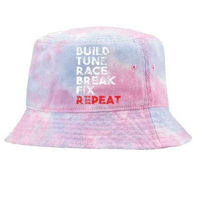 Build Tune Race Break Fix Repeat Men Car Tie-Dyed Bucket Hat