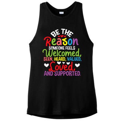 Be The Reason Someone Feels Loved Social Workers Ladies PosiCharge Tri-Blend Wicking Tank