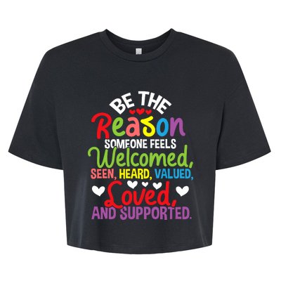 Be The Reason Someone Feels Loved Social Workers Bella+Canvas Jersey Crop Tee