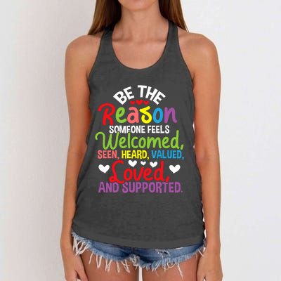 Be The Reason Someone Feels Loved Social Workers Women's Knotted Racerback Tank