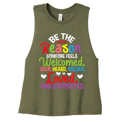 Be The Reason Someone Feels Loved Social Workers Women's Racerback Cropped Tank