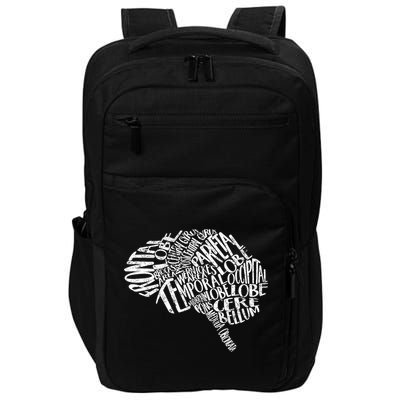 Brain Typography Rn Neuroscience Nurse Neurologist Impact Tech Backpack