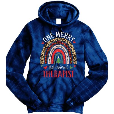 Behavioral Therapist Rainbow Christmas ABA Therapy Tie Dye Hoodie