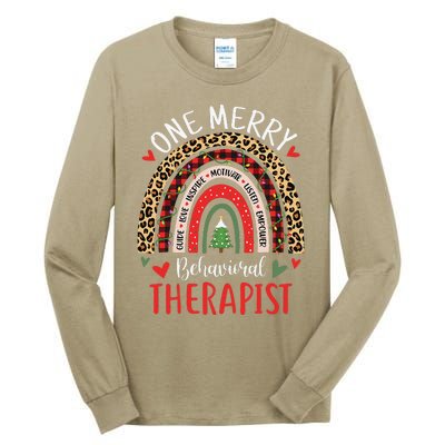 Behavioral Therapist Rainbow Christmas ABA Therapy Tall Long Sleeve T-Shirt