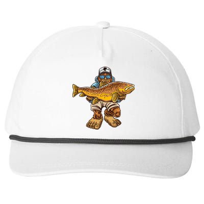 Brown Trout River Fishing Bigfoot Hunting Fisher Cute Gift Snapback Five-Panel Rope Hat