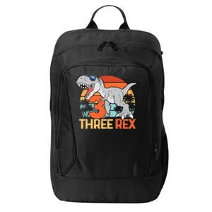 Boy Three Rex 3rd Birthday Third Dinosaur 3 Year Old City Backpack