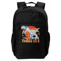 Boy Three Rex 3rd Birthday Third Dinosaur 3 Year Old Daily Commute Backpack