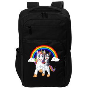 Boston Terrier Riding Unicorn Impact Tech Backpack