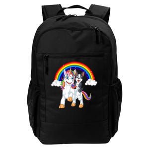 Boston Terrier Riding Unicorn Daily Commute Backpack