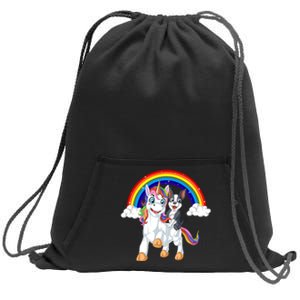 Boston Terrier Riding Unicorn Sweatshirt Cinch Pack Bag