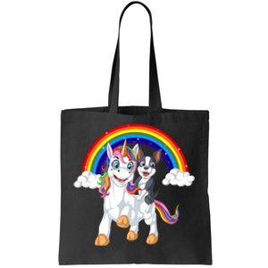 Boston Terrier Riding Unicorn Tote Bag