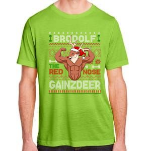 Brodolf The Red Nose Gainzdeer Gym Ugly Christmas Sweater Gift Adult ChromaSoft Performance T-Shirt