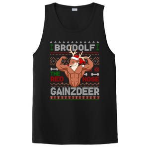 Brodolf The Red Nose Gainzdeer Gym Ugly Christmas Sweater Gift PosiCharge Competitor Tank