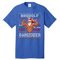 Brodolf The Red Nose Gainzdeer Gym Ugly Christmas Sweater Gift Tall T-Shirt