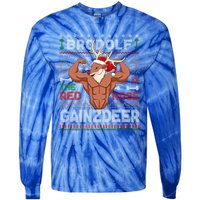 Brodolf The Red Nose Gainzdeer Gym Ugly Christmas Sweater Gift Tie-Dye Long Sleeve Shirt