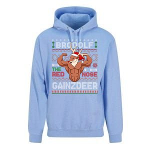 Brodolf The Red Nose Gainzdeer Gym Ugly Christmas Sweater Gift Unisex Surf Hoodie