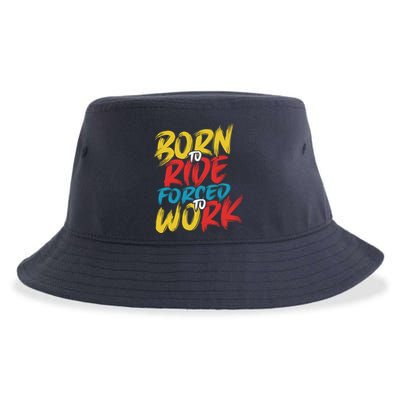 Born To Ride Forced To Work Sustainable Bucket Hat